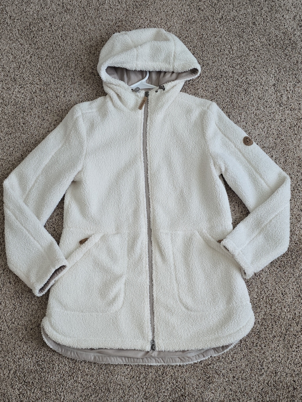 Gerry Sz SMALL Womans Cream Sherpa Hooded Jacket